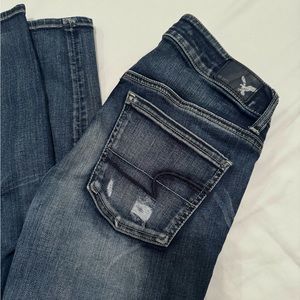 American Eagle Super Stretch AEO Denim X Skinny Jeans w/ Patches Size 4 Regular